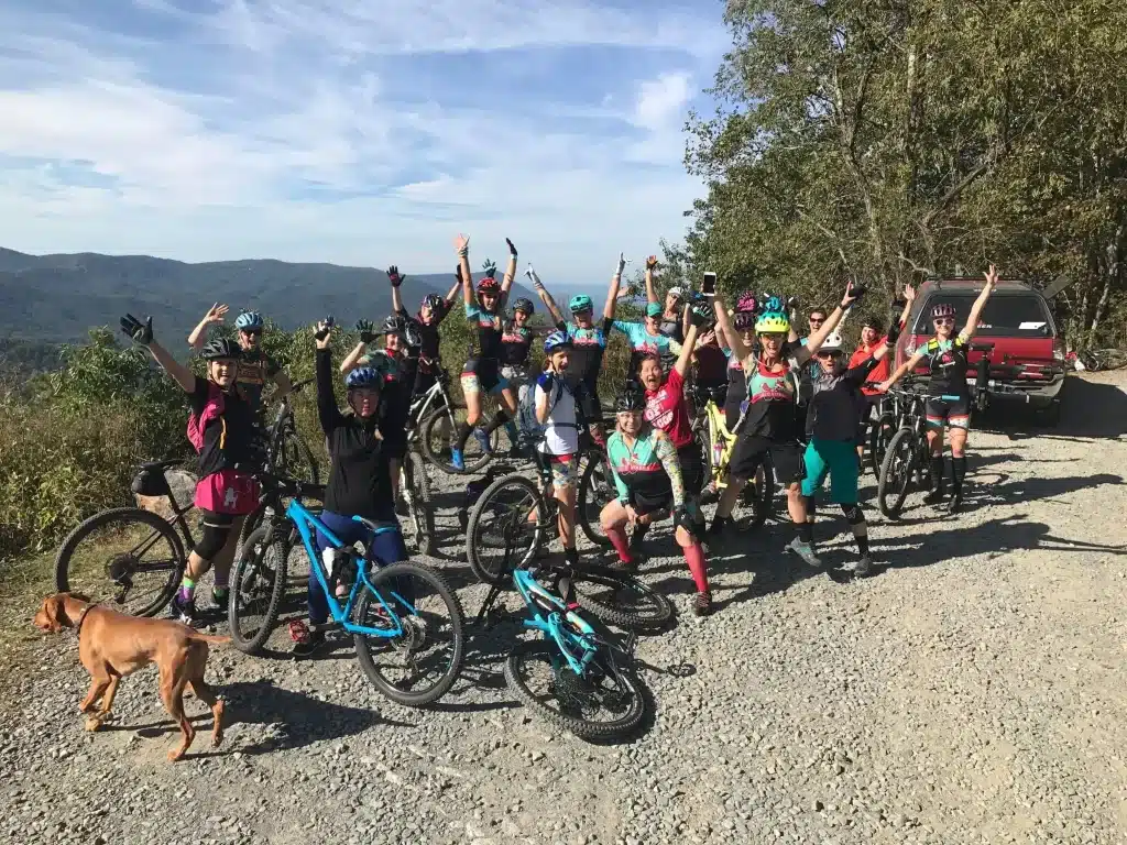 group of mountain bike riders