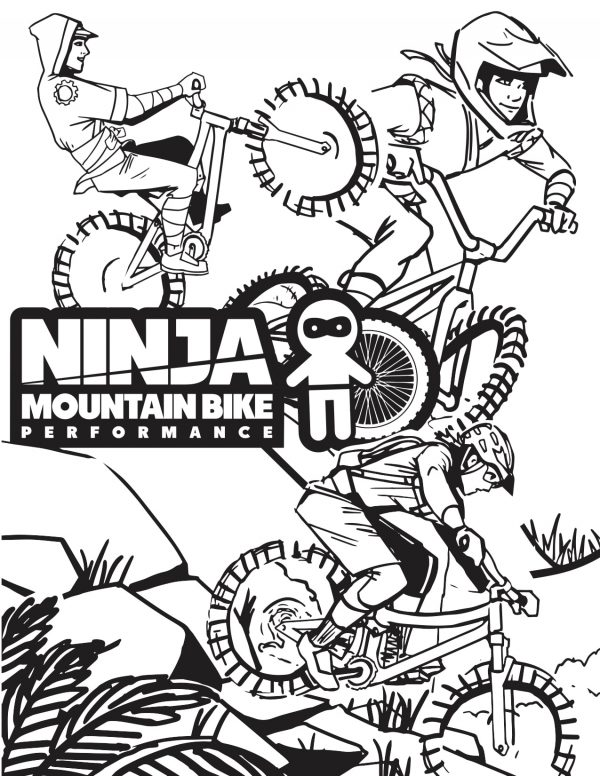 NINJA-MOUNTAIN-BIKE-COLORING-PAGE-COMBO