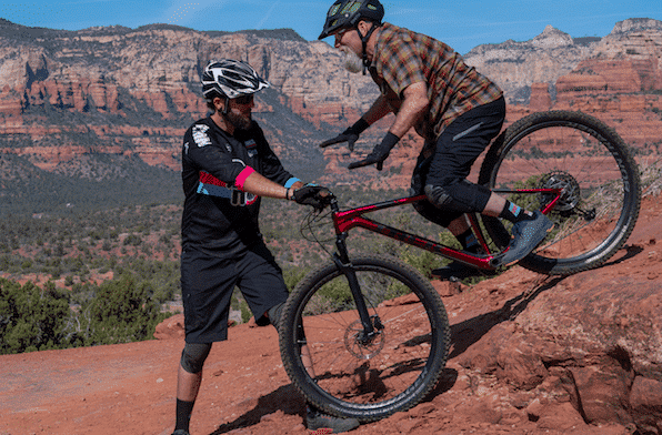 mountain biker learning how to find balance