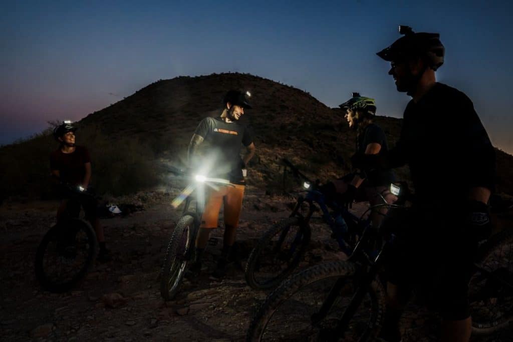 A group night riding