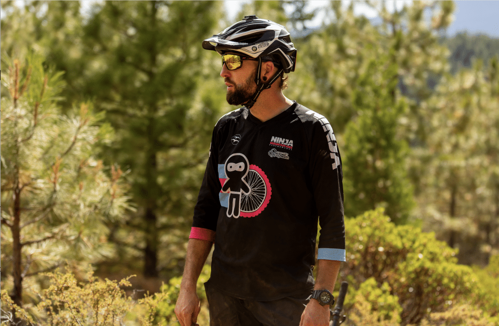 Rider wearing a helmet and sunglasses