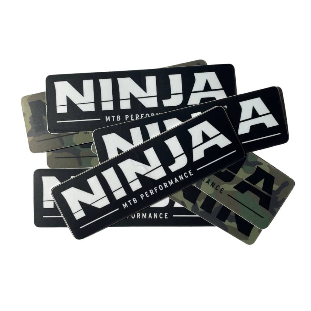 pile of ninja mountain bike performance stickers