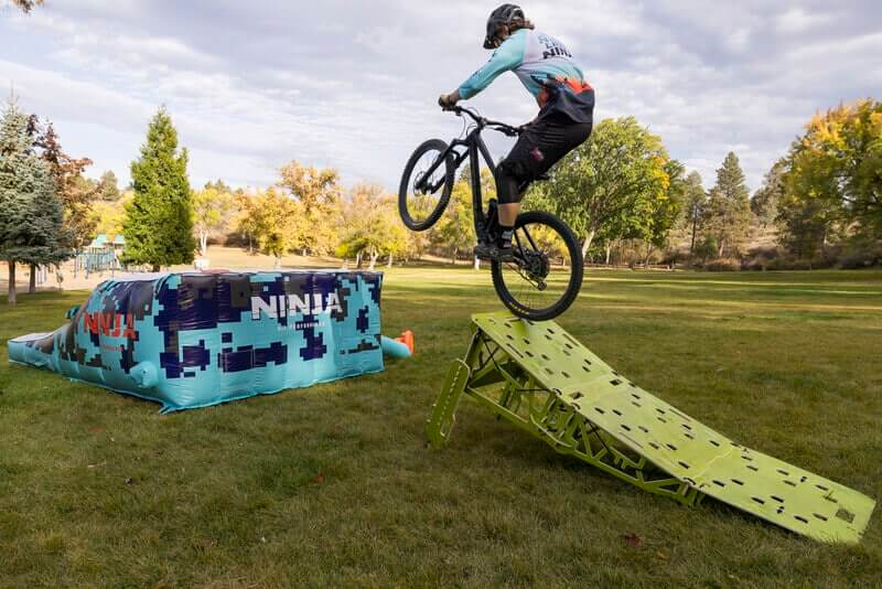ninja mountain bike skills clinics and airbag landers